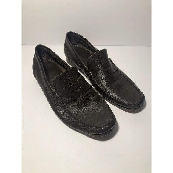 Sandrino By Sandro Moscoloni Placido Leather Penny Loafers 10.5D Shoes Brown - Picture 2 of 16
